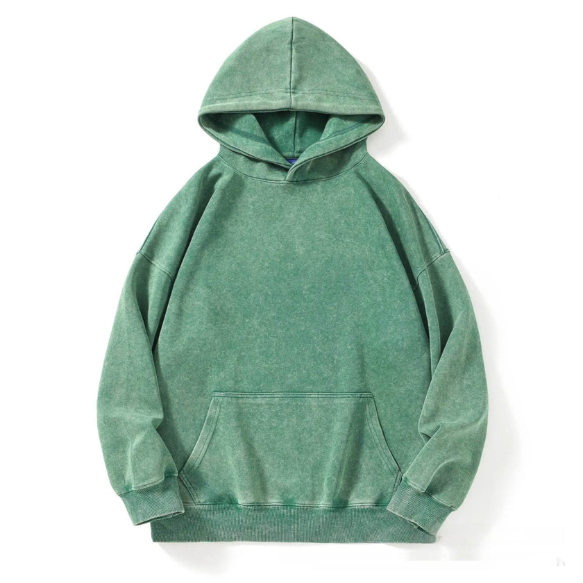 Unisex Teen Waxed Washed Distressed Hoodie Sweatshirt Pullover top