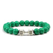 Turquoise Energy Gun Black Electroplated Alloy Beaded Bracelet