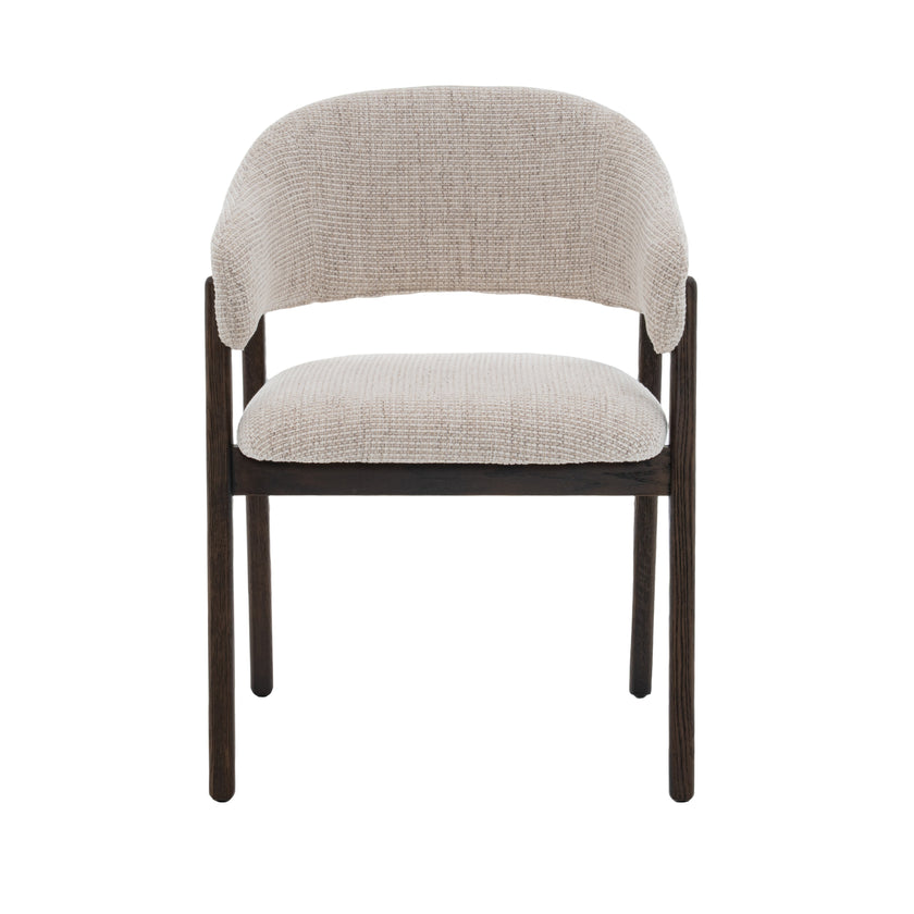 Fiol Dining Chair – Beige Upholstery & Dirty Oak Wood Frame