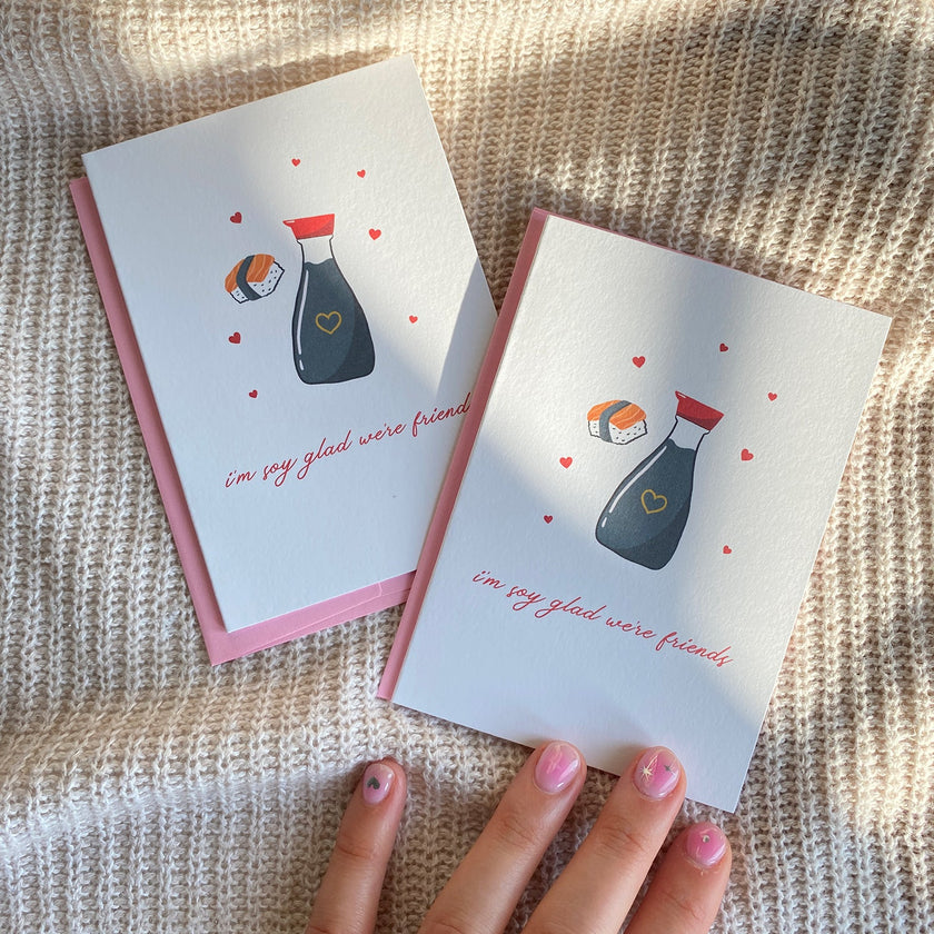 I'm Soy Glad we're Friends Mini Greeting Card
