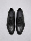 Men's Dragon Scale Pattern Formal Leather Derby Shoes | British Style