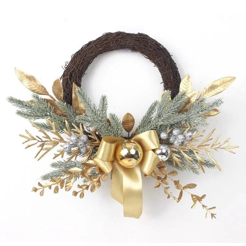 Golden Christmas Plastic Wire Garland Rattan Decorations