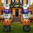 8.2 FT Cute Halloween Inflatables Pumpkin Archway Outdoor Decoration, Giant Blow Up Yard Arch Decorations With Built-in LED Lights For Holiday Party Front Yard Lawn Garden Decor