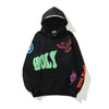 Women High Street Three-dimensional Foam Graffiti Printed Hoodie In Autumn And Winter