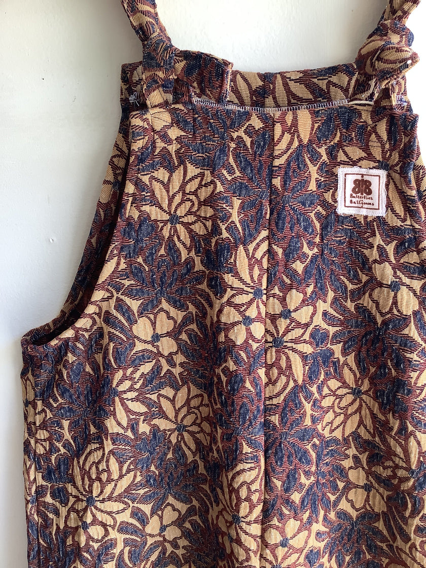 Butterflies in Ballgowns Floral Tapestry Short Overalls