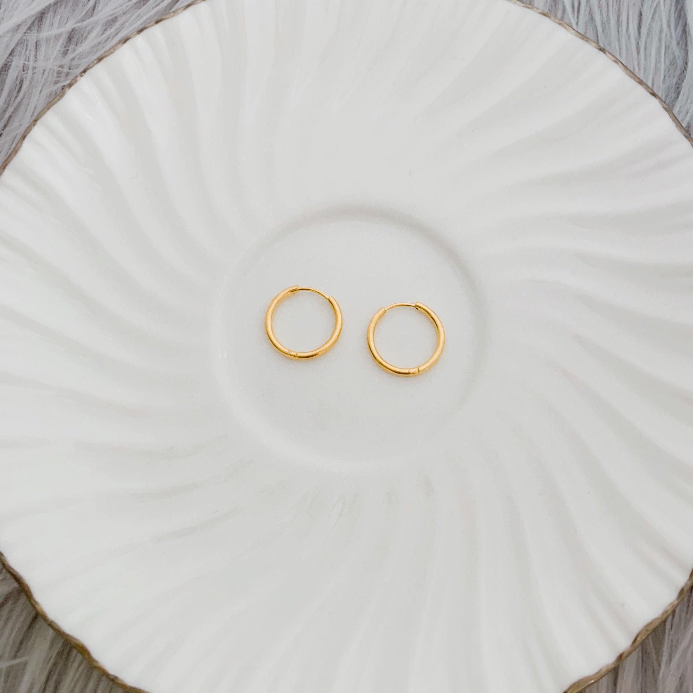 12mm Gold plated hoops