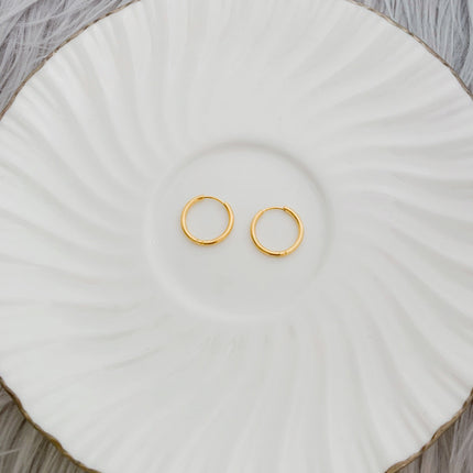 12mm Gold plated hoops