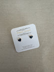 Standout Boutique Navy Heart Gold Stud Earrings