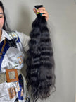 Cheveux en vrac, bouclés, de qualité supérieure, originaires d'Inde.