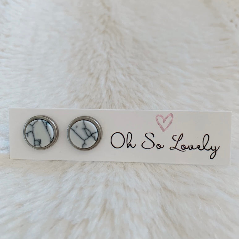 Howlite Stud Earrings