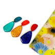 Colorful Teardrop Statement Earrings Handmade, Post or Clip On 