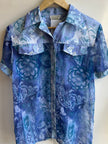 Vintage Sheet Western Shirt | Blue Paisley Bloom | Size Medium