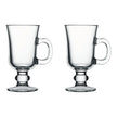 Irish Coffee Mugs Set of 2 – 8 Oz Heat Resistant Glass Coffee Cups with Handle (Elegant Latte & Cappuccino Glasses)