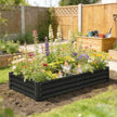 6 x 3 x 1ft Galvanized Raised Garden Bed, Reinforced Outdoor Planter Box with Open Bottom, Black
