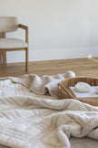 Blushing Beige & White Plaid Print Extended Throw