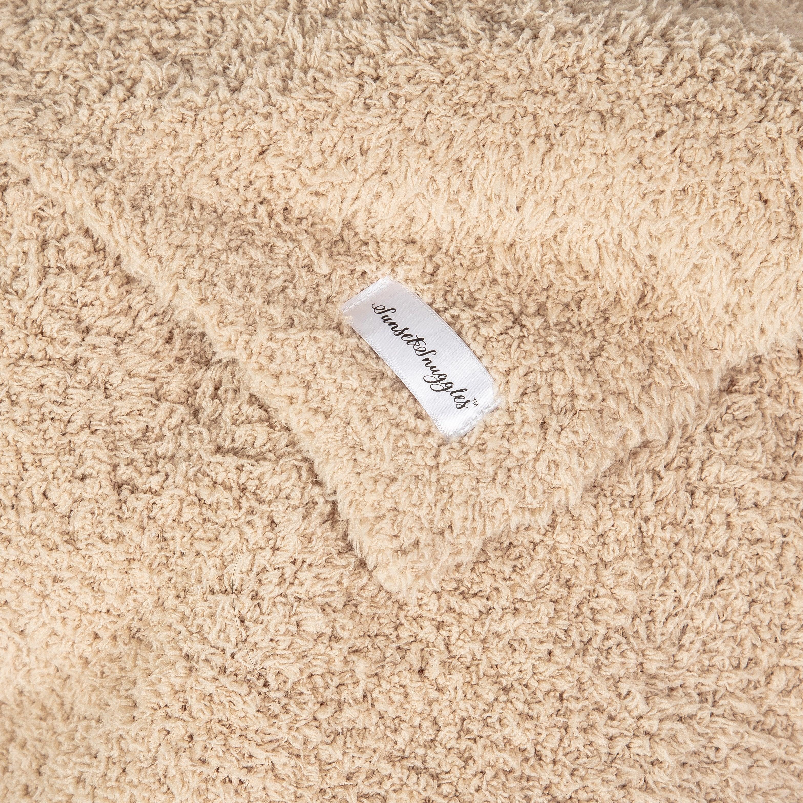 Buffed Beige Solid Double Layered Print Extended Throw