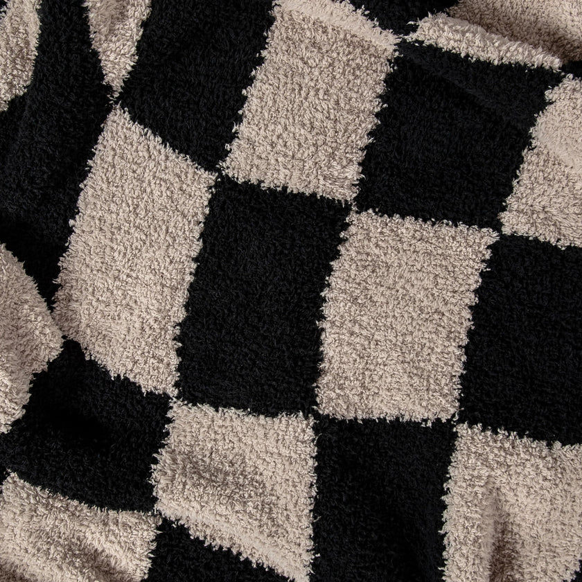 Tap Shoe & Rainy Day Wavy Checker Print Extended Throw