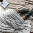 Cream Clouds Double-sided Minky Blanket