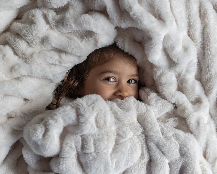 Cream Clouds Double-sided Minky Blanket