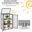 Outsunny 2 Tier Wooden Cold Frame Grow Box: Polycarbonate Portable Garden Grow House, Dark Gray