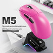 Smailwolf M5 Tri-Mode Wireless Mouse with Charging Dock – 2.4G, Bluetooth & Wired | Black, White, Rose Red