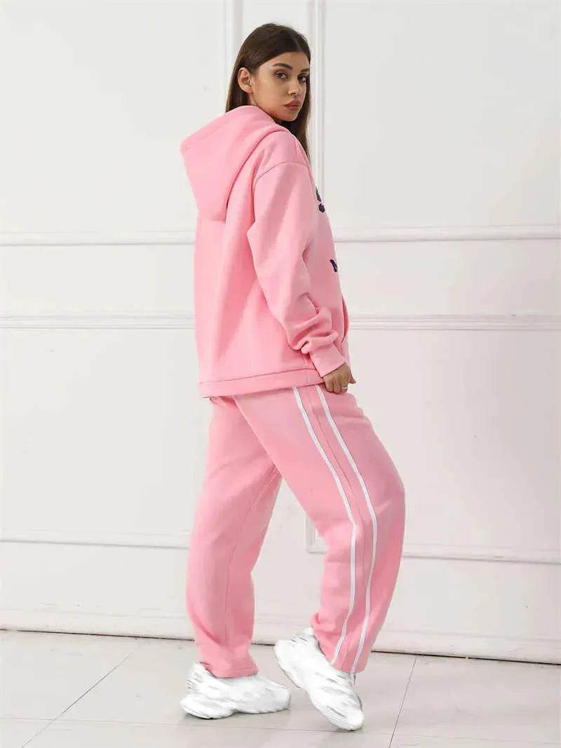 Fashion Casual joggers and hoodie set women's
