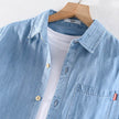 Summer Cotton Short Sleeve Denim Shirt For Men Classic All-matching Jeans
