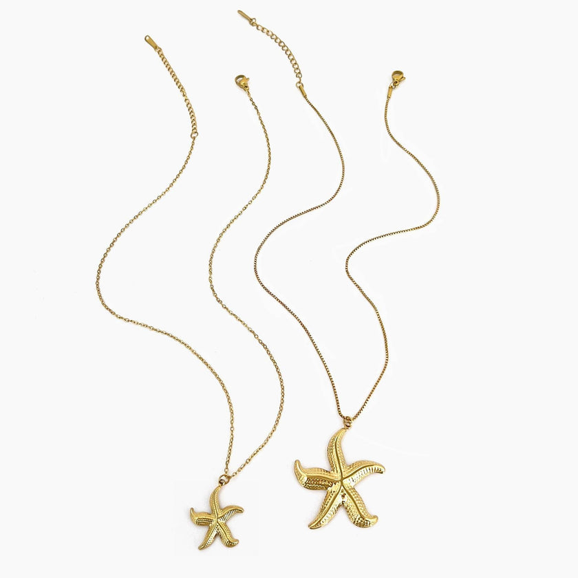 Women's necklace - Stainless Steel Starfish Conch Necklace