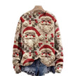 Women's Pullover Christmas Pattern Round Neck Sweatshirt