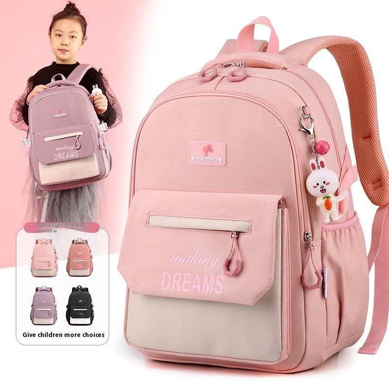 Kids’ Contrast Colour Schoolbag – Large Capacity bACKPACK