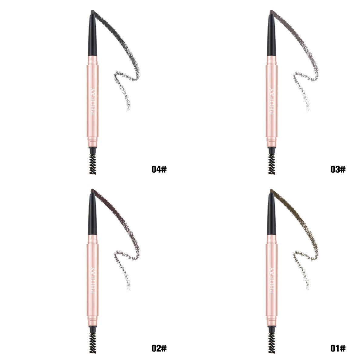 PHOFAY Triangular Eyebrow Pencil – Waterproof, Easy-Fill Brow Definer (4 Shades + Set)