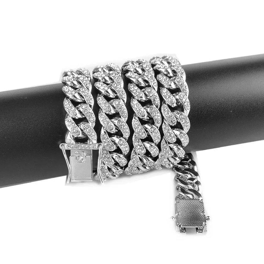 Zinc Alloy Wide Hip Hop Cuban Link Chain Necklace