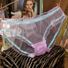 Women's Mesh Transparent Seamless Low-Waist Briefs Breathable Hollow Lace
