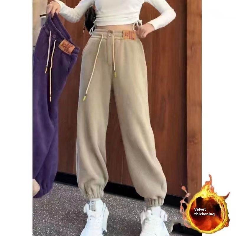 Leisure Trousers – Cotton Thick Flannel Sports Pants for Women