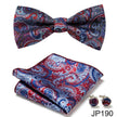 Men's Jacquard Bow Tie Set – Bow Tie, Pocket Square & Cufflinks | 36 Colors | Canada & USA