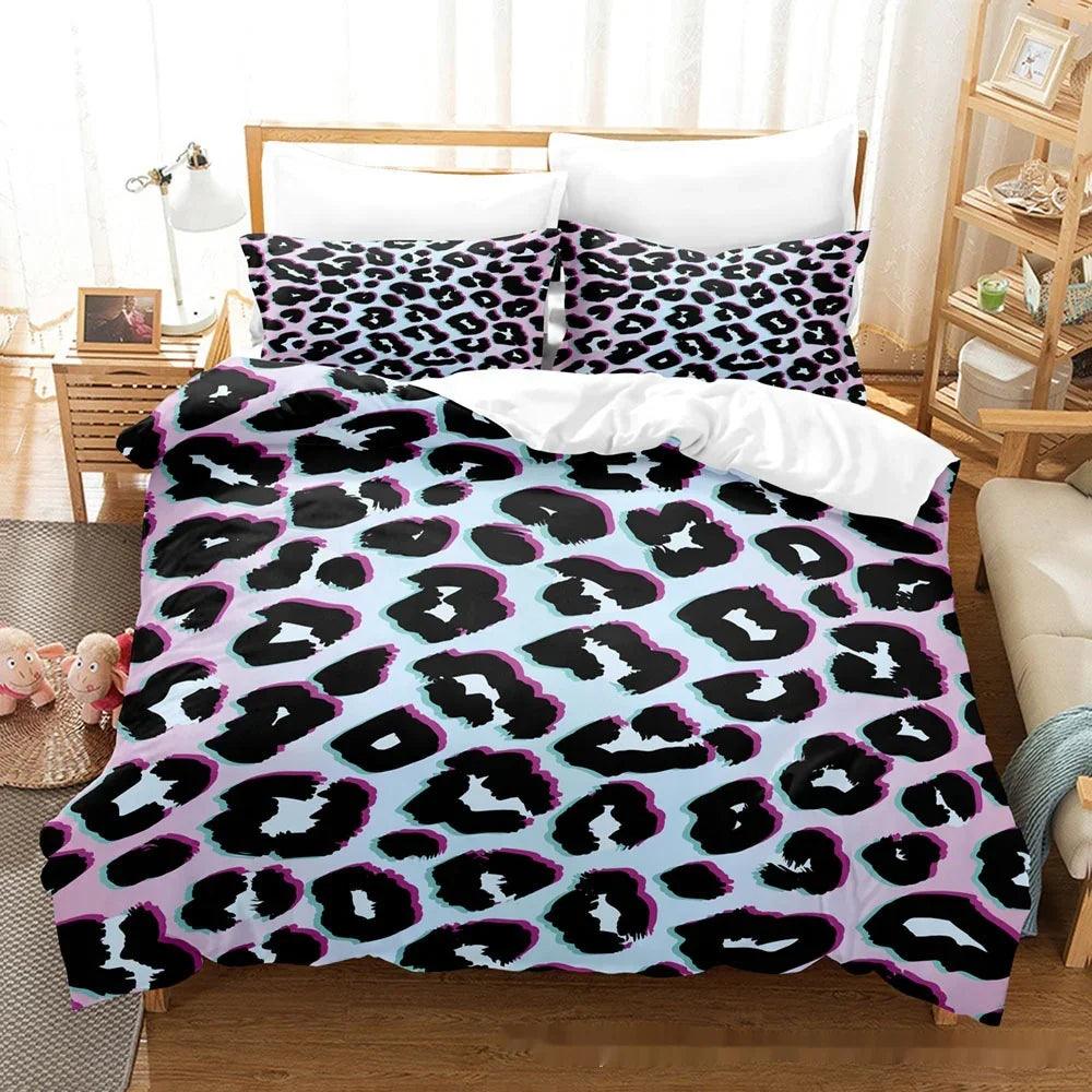 Animal Fur Grain Digital Print Duvet Cover Three-piece Bedding Set
