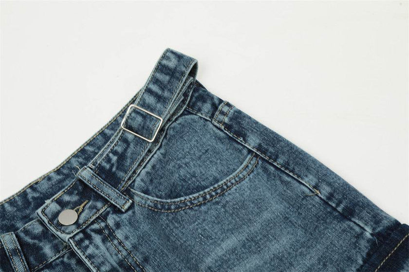 Functional Multi-pocket Tactical Tooling Denim Trousers Men Jeans