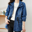Fashion formal fitted  Zip up Denim Jacket Women