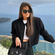 Fall Single Breasted  Cashmere Cropped Jacket for women