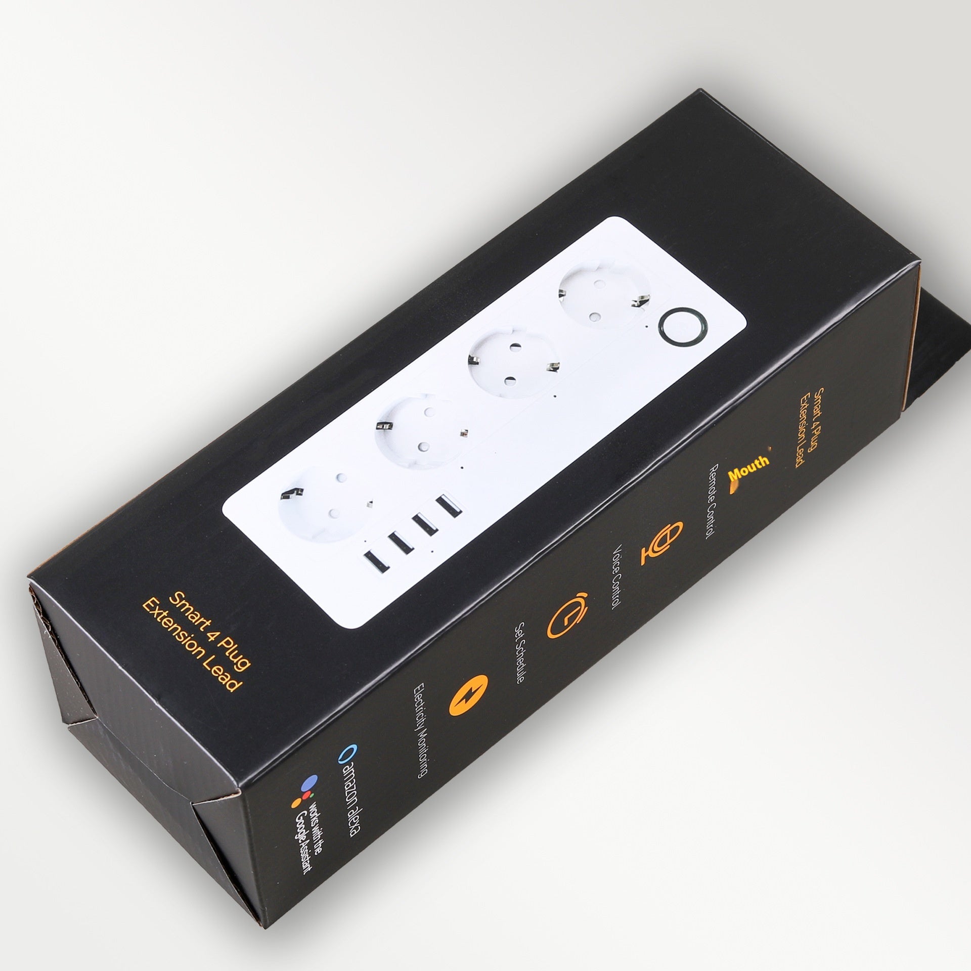 Smart WiFi Bluetooth Power Strip, 4 Outlets, 4 USB Ports, Voice Control, UK and EU Plug