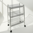 Artist Studio On Wheels with 3 Shelves, 26 Brush Holder Slots, 4