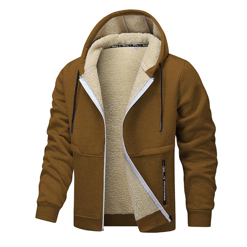 Lambswool Coat – Men’s Warm Polyester Winter Coat in Solid Colors