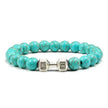 Turquoise Energy Gun Black Electroplated Alloy Beaded Bracelet