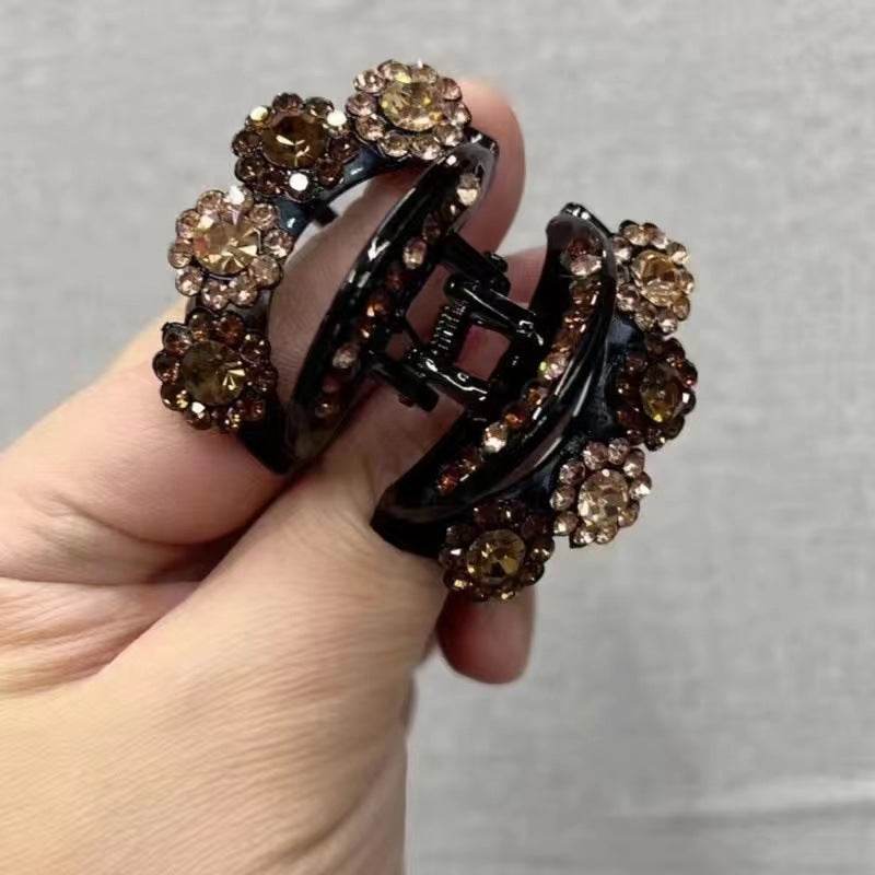 Rhinestone Flower Hair Clip – Korean Style Barrette