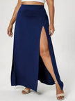 Women's High Waist Slit Solid Color Side Slit Maxi Skirt