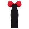 Bandage One-piece Dress European And American Elegant Off-neck Party Dress