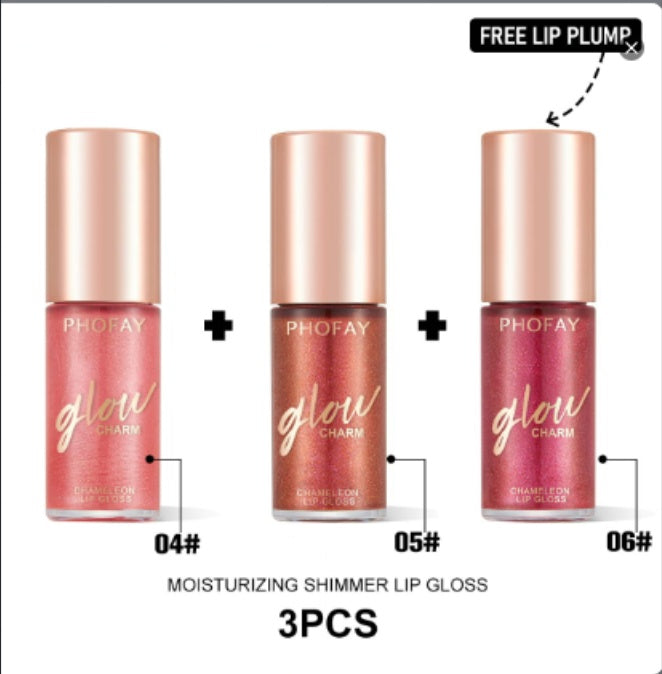 PHOFAY Moisturizing Shimmer Lip Gloss – 7.5ml (6 Shades + Sets)