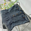 Design Waist-tight Tube Top Raw Edge Denim jeans mini club Dress