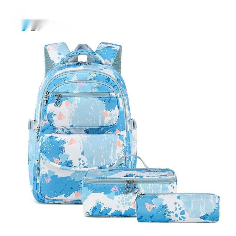 Printed Schoolbag Three-piece Fashion Backpack