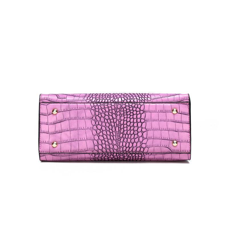 Crocodile Pattern New Fashion 3 in 1 cooperate Work leather Handbag